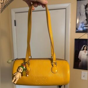 Marge Sherwood yellow leather barrel bag in excellent condition!